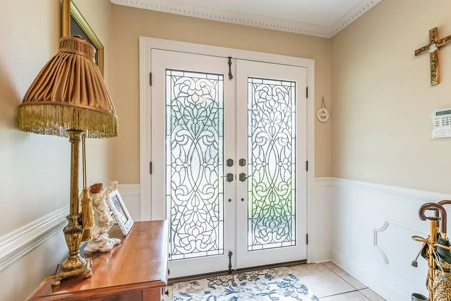 Leaded Glass Doors Foyer