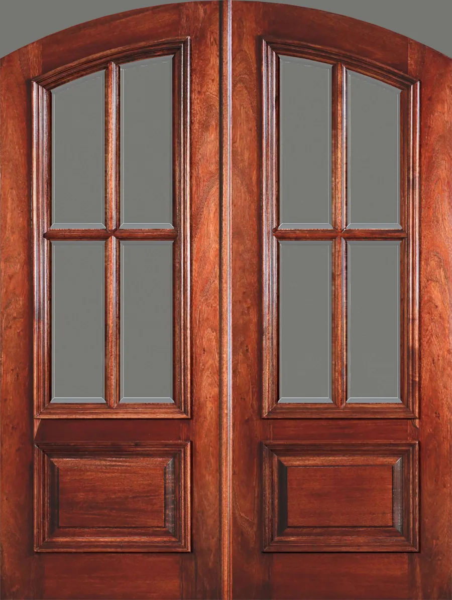 4 Lite Arch Top Double Doors – Raised Moulding