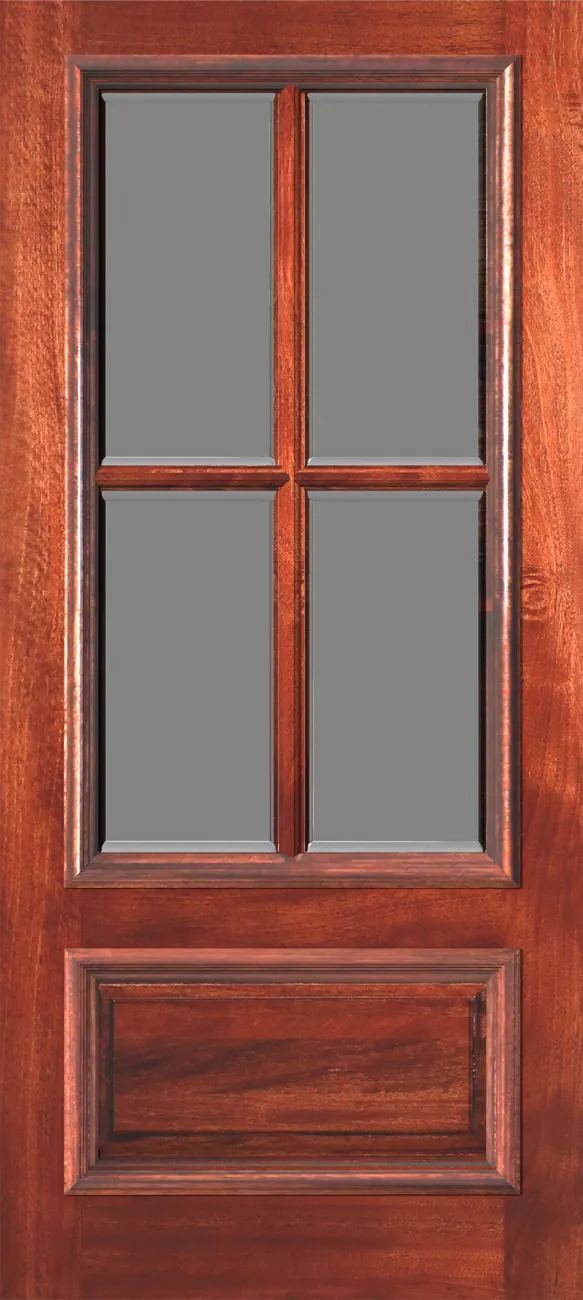 4 Lite 1 Panel – Raised Moulding – Clear Bevel Glass