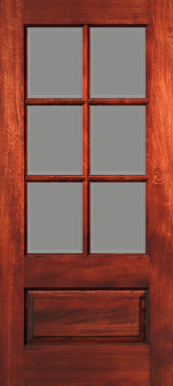 6 Lite 1 Panel – No Raised Moulding – Clear Bevel Glass