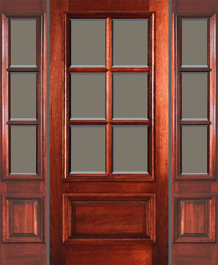6 Lite 1 Panel – Raised moulding – Cleaer Bevel Glass – UNIT