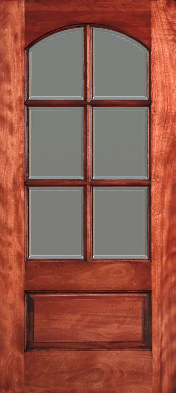6 Lite Arch Lite 1 Panel – No Raised Moulding – Clear Bevel Glass