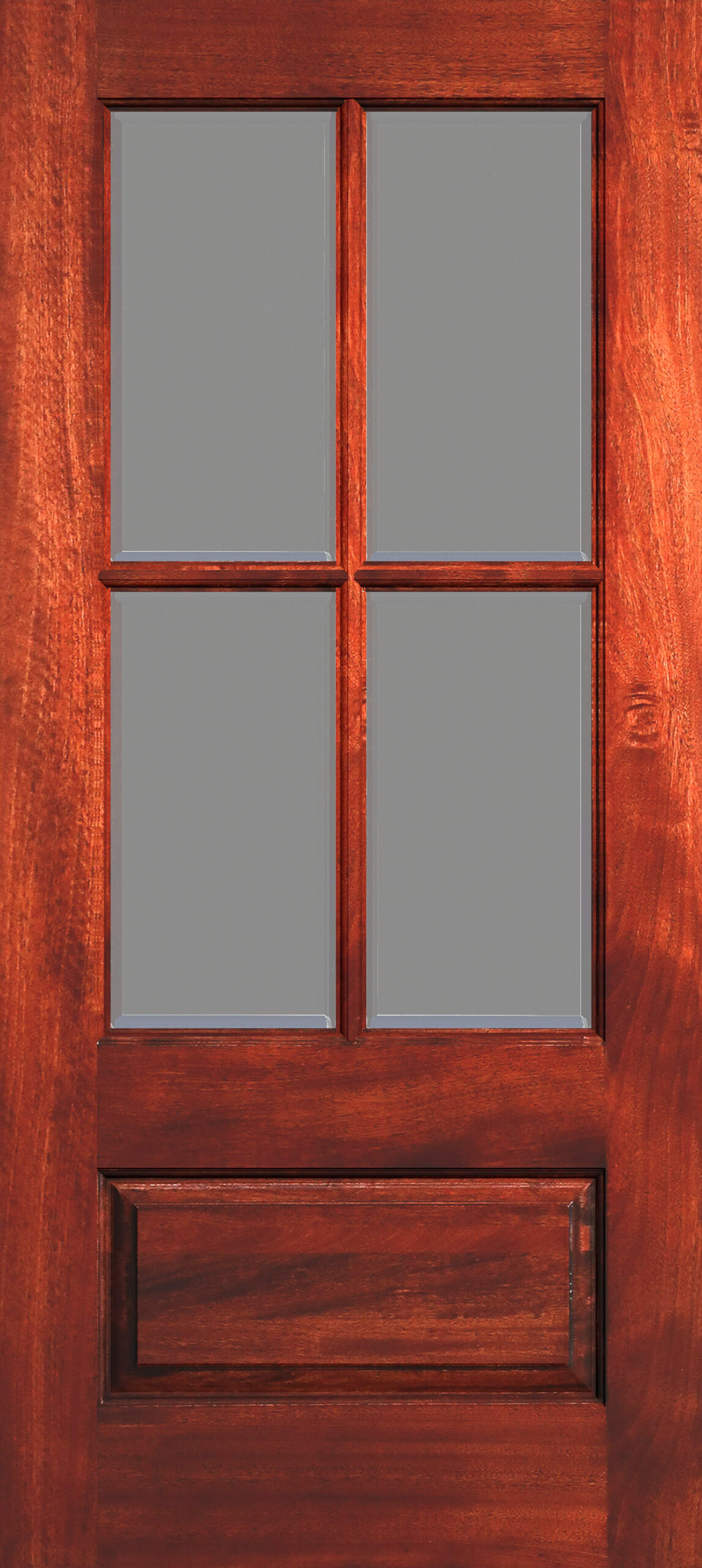 4 Lite 1 Panel No Raised Moulding Clear Bevel Glass 1 600x1339 - 4 Lite 1 Panel - No Raised Moulding - Clear Bevel Glass