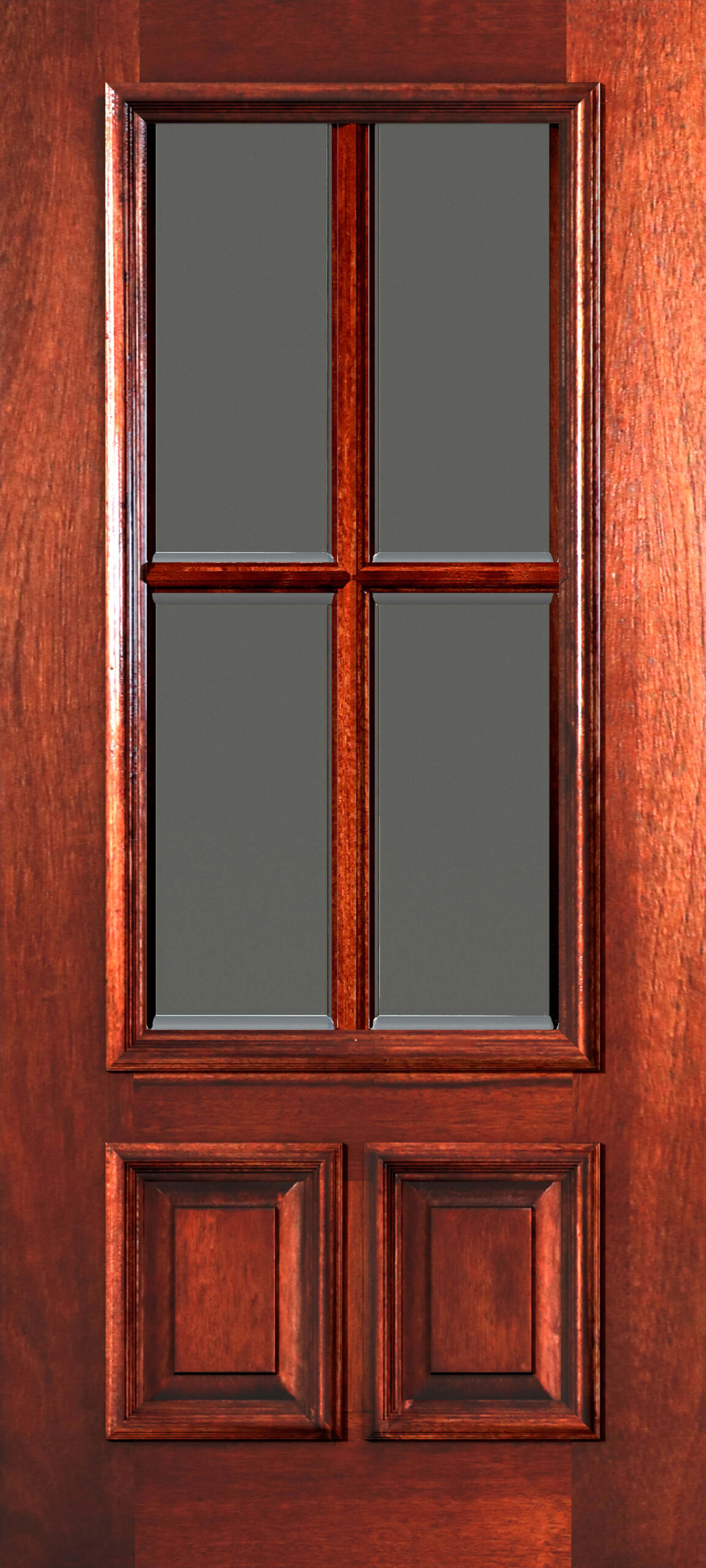 4 Lite 2 Panel Raised Moulding Clear Bevel Glass 1 600x1333 - 4 Lite 2 Panel - Raised Moulding - Clear Bevel Glass