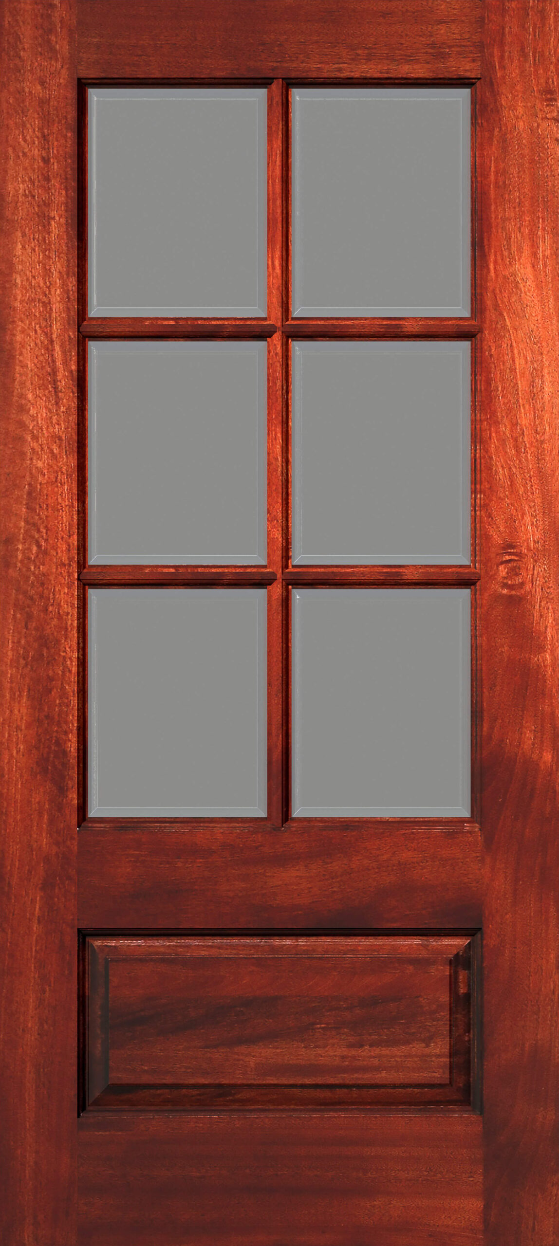 6 Lite 1 Panel No Raised Moulding Clear Bevel Glass 1 600x1339 - 6 Lite 1 Panel - No Raised Moulding - Clear Bevel Glass