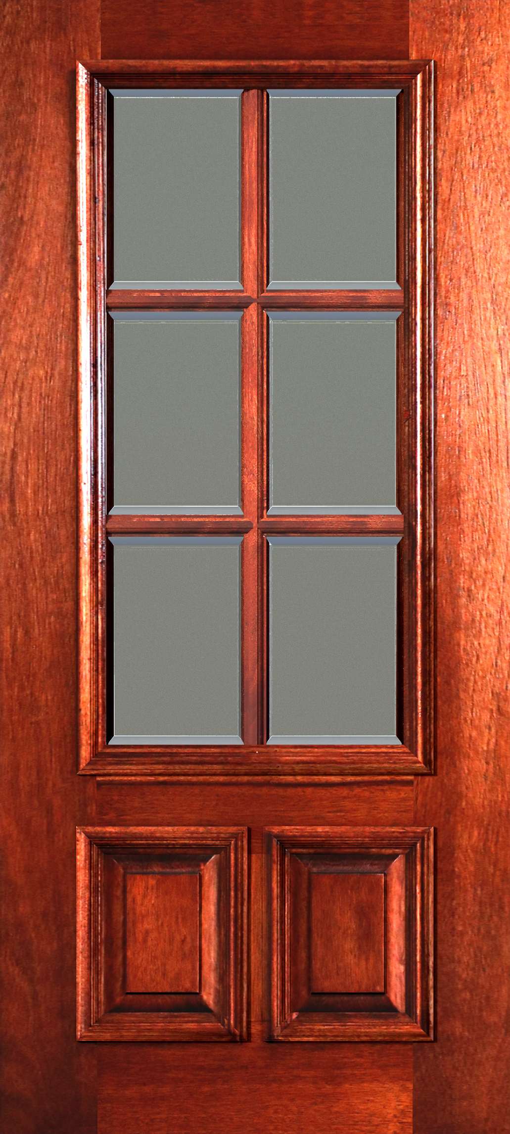 6 Lite 2 Panel Raised Moulding Clear Bevel Glass 600x1334 - 6 Lite 1 Panel - Raised Moulding - Clear Bevel Glass